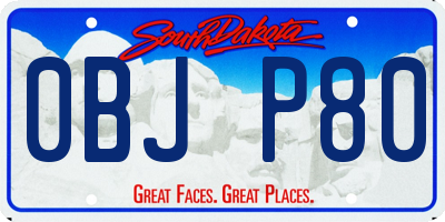 SD license plate 0BJP80