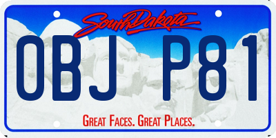 SD license plate 0BJP81