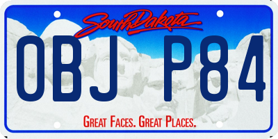 SD license plate 0BJP84