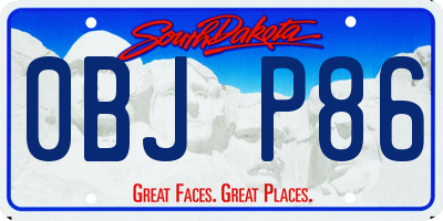SD license plate 0BJP86