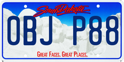 SD license plate 0BJP88