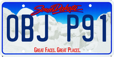 SD license plate 0BJP91