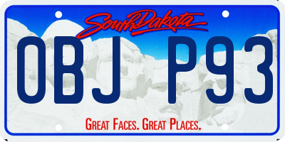 SD license plate 0BJP93