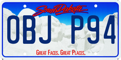 SD license plate 0BJP94