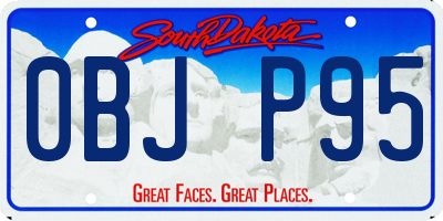 SD license plate 0BJP95