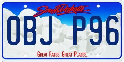 SD license plate 0BJP96