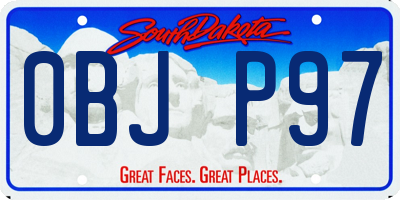 SD license plate 0BJP97