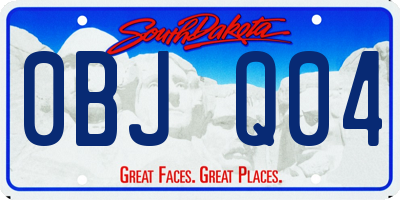SD license plate 0BJQ04