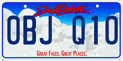SD license plate 0BJQ10