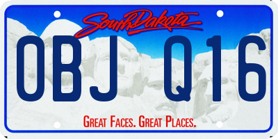 SD license plate 0BJQ16