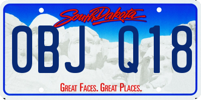 SD license plate 0BJQ18