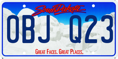 SD license plate 0BJQ23
