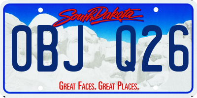 SD license plate 0BJQ26