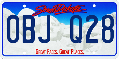 SD license plate 0BJQ28