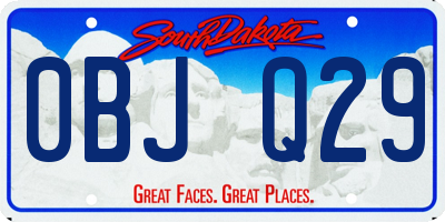 SD license plate 0BJQ29
