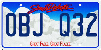 SD license plate 0BJQ32