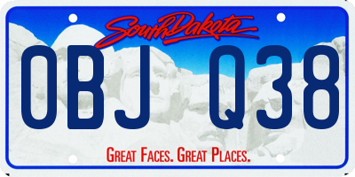 SD license plate 0BJQ38