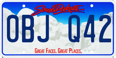 SD license plate 0BJQ42