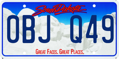 SD license plate 0BJQ49