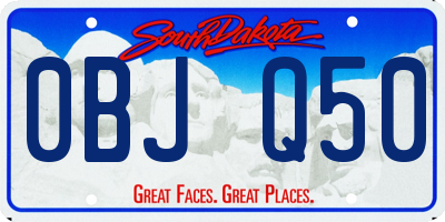 SD license plate 0BJQ50