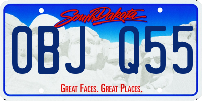 SD license plate 0BJQ55
