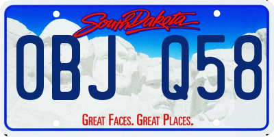 SD license plate 0BJQ58