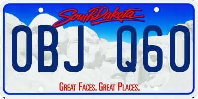 SD license plate 0BJQ60