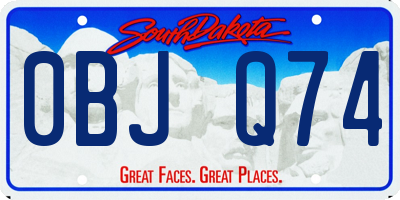 SD license plate 0BJQ74