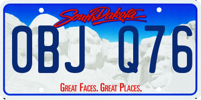 SD license plate 0BJQ76