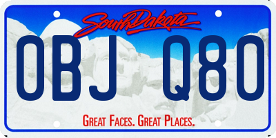 SD license plate 0BJQ80