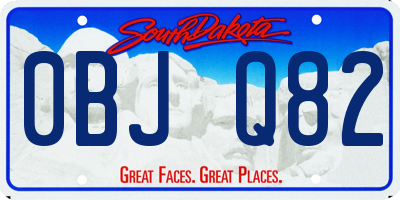 SD license plate 0BJQ82