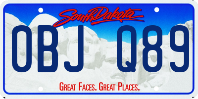 SD license plate 0BJQ89