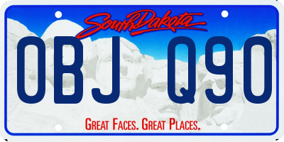 SD license plate 0BJQ90