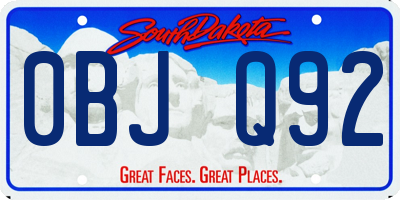 SD license plate 0BJQ92