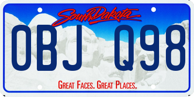 SD license plate 0BJQ98