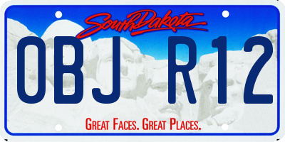 SD license plate 0BJR12