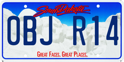 SD license plate 0BJR14