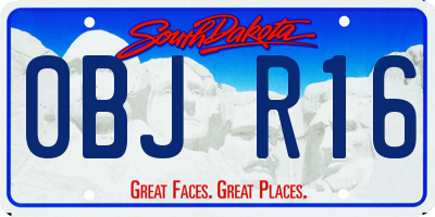 SD license plate 0BJR16