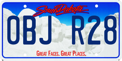 SD license plate 0BJR28
