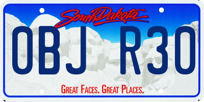 SD license plate 0BJR30