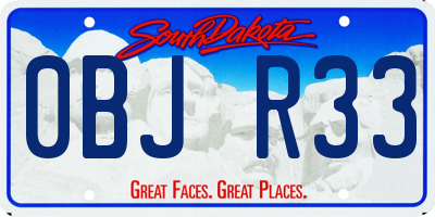 SD license plate 0BJR33