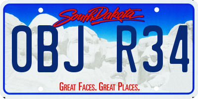SD license plate 0BJR34