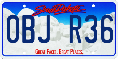 SD license plate 0BJR36