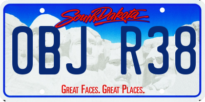 SD license plate 0BJR38