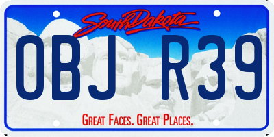 SD license plate 0BJR39