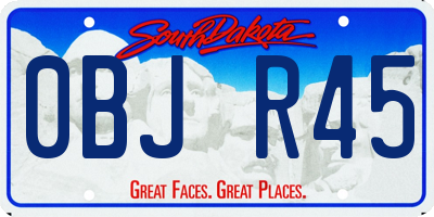 SD license plate 0BJR45