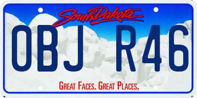 SD license plate 0BJR46