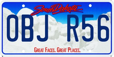 SD license plate 0BJR56