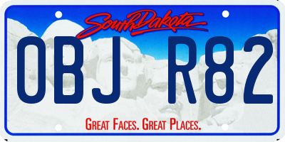 SD license plate 0BJR82