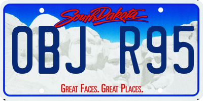 SD license plate 0BJR95